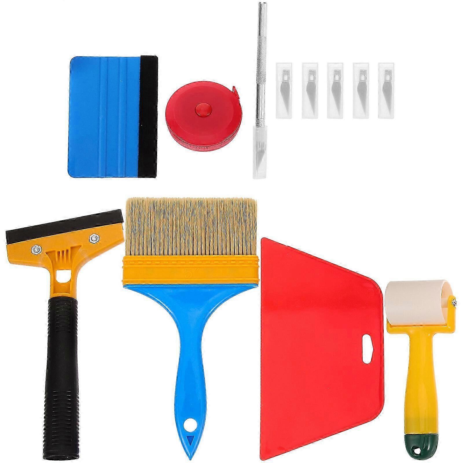 12pcs Wallpaper Tools Wallpaper Squeegee Smoother Scraper Seam Roller Wallpaper Kit