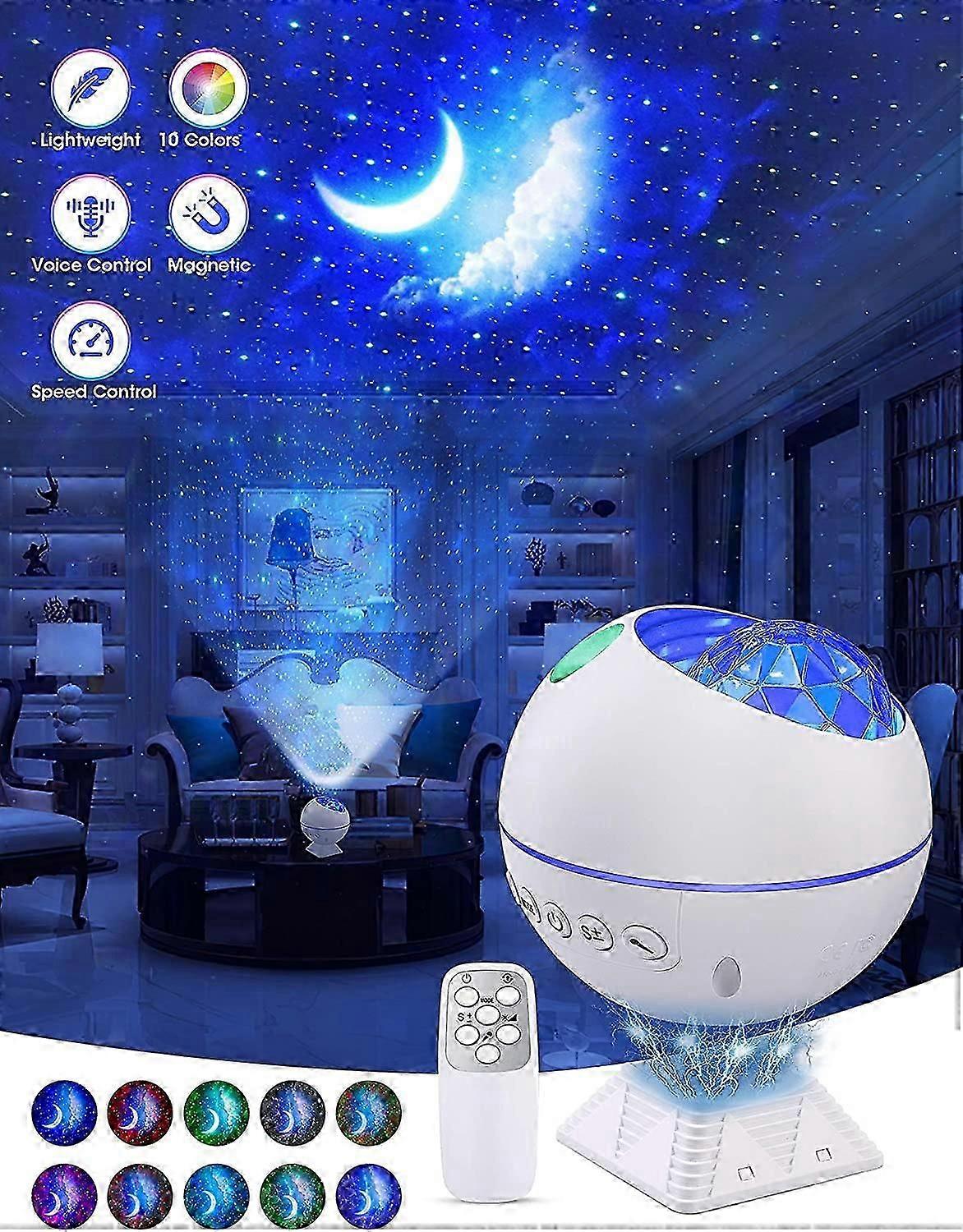 Mini LED Star Projector Night Light, 120 Rotating Remote Controlled Galaxy Lighting(Mini White)