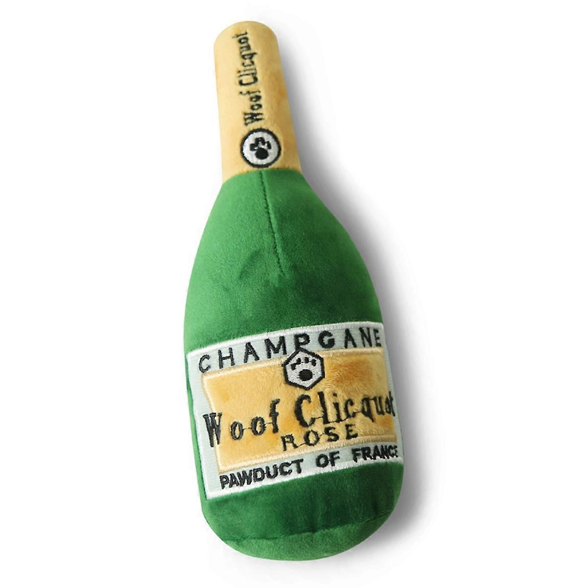 Dog Plush Toys Pet Squeaky Champagne Wine Bottle Shape Toy Dog Bite- Clean Teeth Chew Toy Interactiv