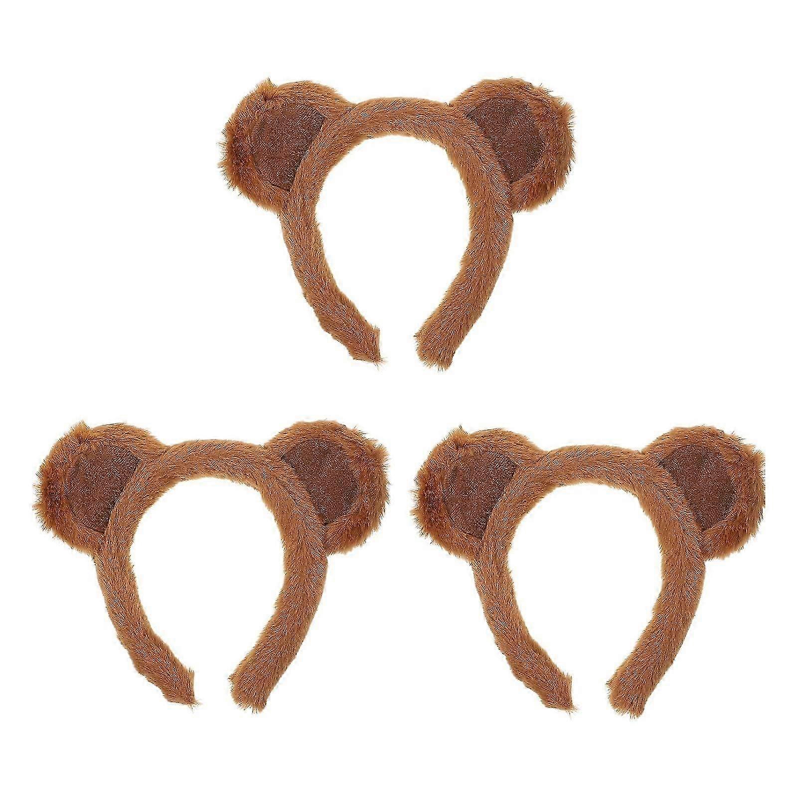 3/4Pcs/Set Ours Brun Oreilles Bandeau Peluche Animal Oreilles Costume Cheveux Cerceau Halloween Cosplay Cheveux Accessoires-2025