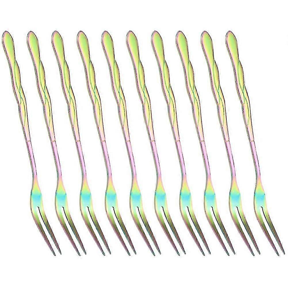 10stk kage i rustfrit stål kompatibel Withk 2 Prong Dinner Kompatibel Withk Multicolor