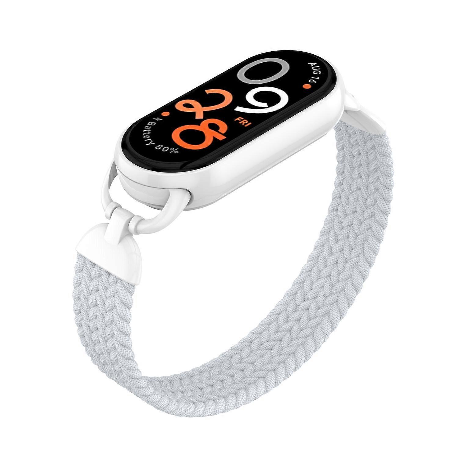 For xiaomi Smart Band 10 / 9 / 8 Metal Head Single Woven Nylon Watch Band