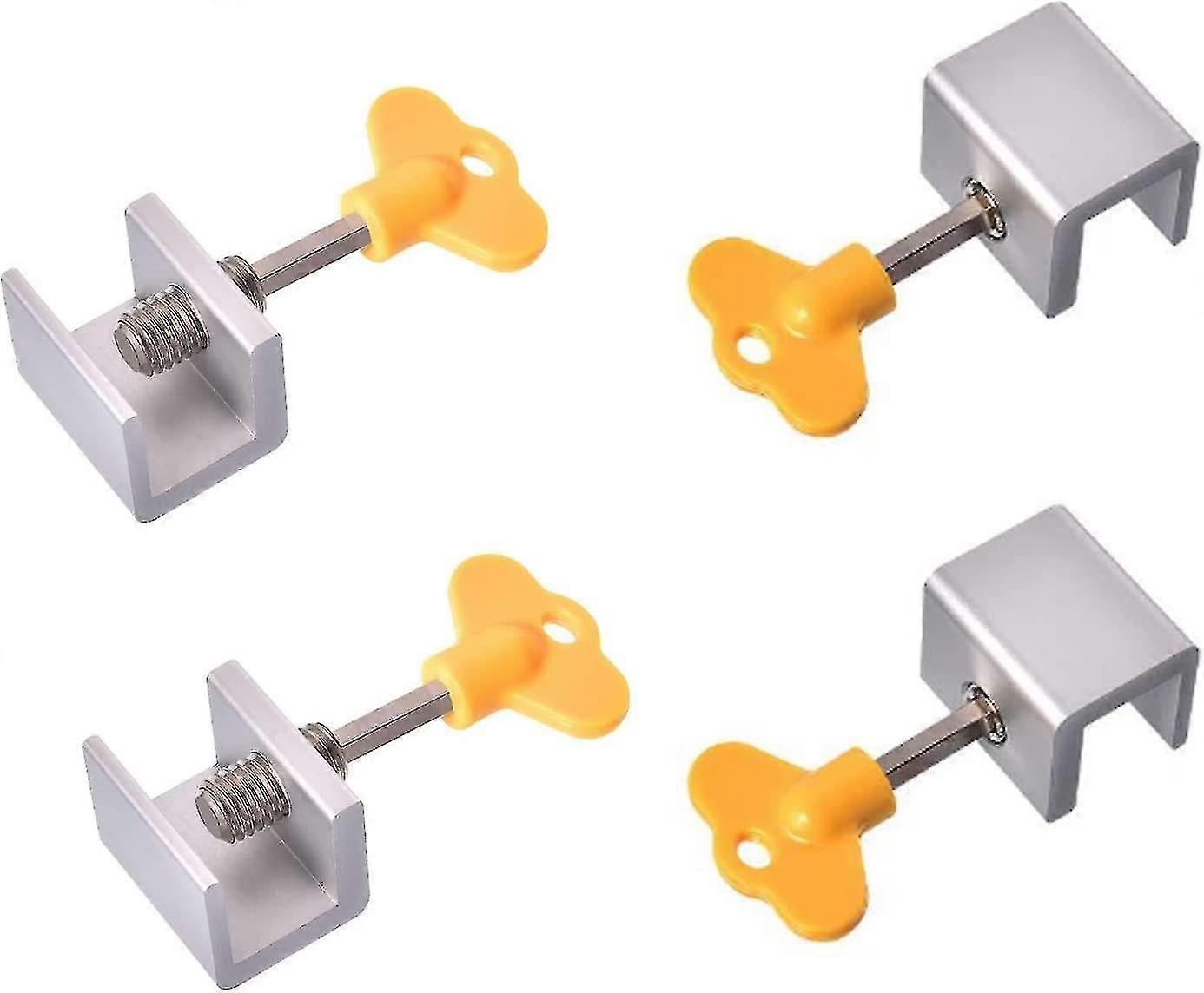 Aluminum Alloy Sliding Window Latches with 4 Child-Safe Adjustable Door and Window Security Locks for Anti-Theft Protection