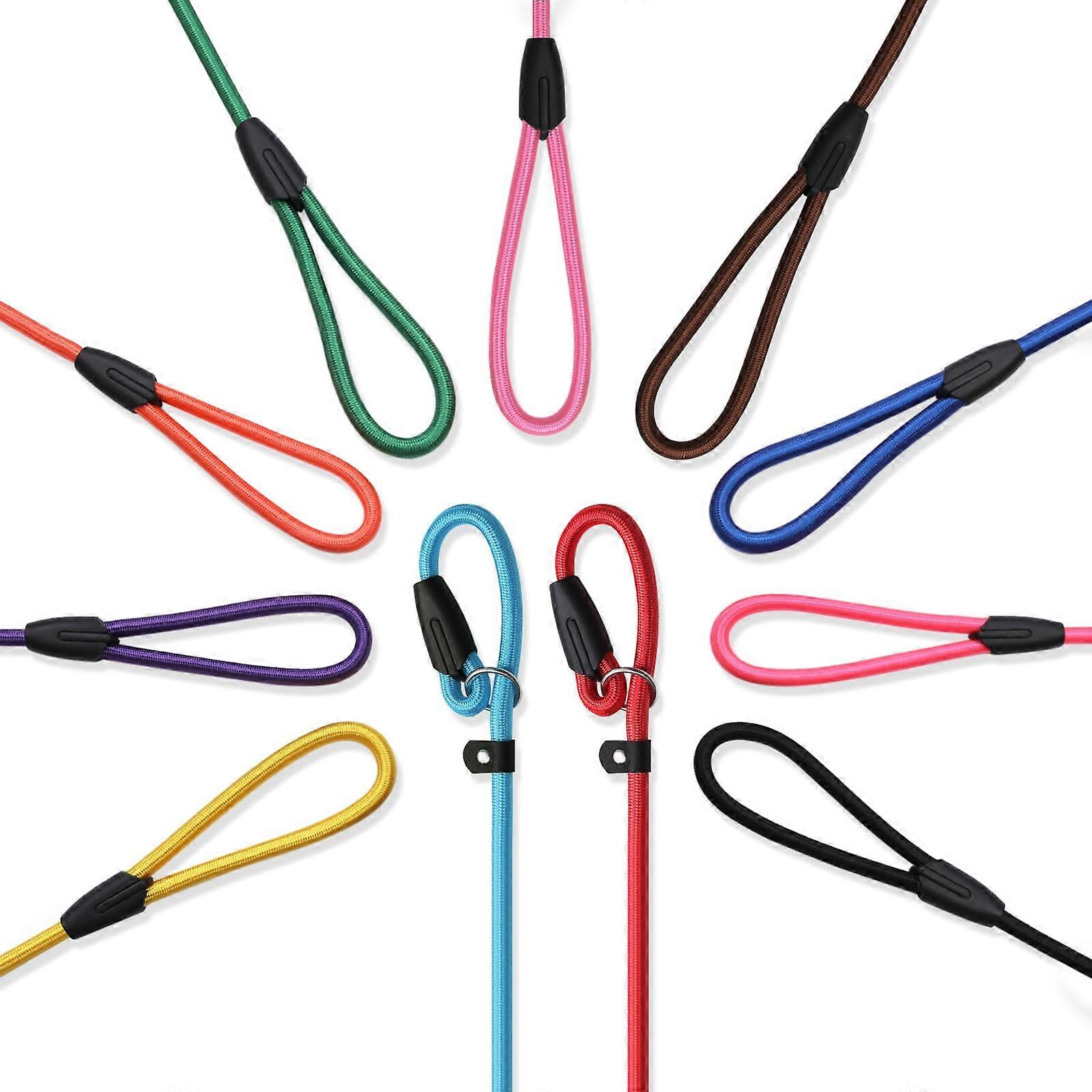 Ultra-Strong Nylon Slip Lead Dog Leashes Set of 11 in 11 Colors - Durable Training Leashes for All Dog Sizes