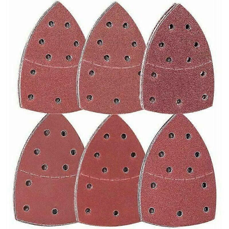 72 pieces Sanding Sheets Delta Triangular Sanding Paper, 105 x 152 mm, (12 x grit 40/60/80/120/180/240 each), for Multifunction Sander,