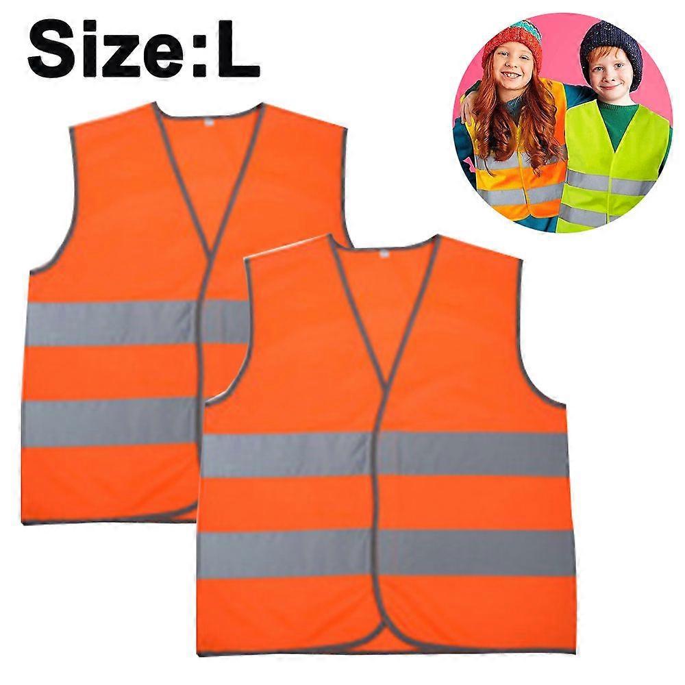 2 pcs Safety Vests Bulk Pack - Reflective High Visibility, Kids, Mesh