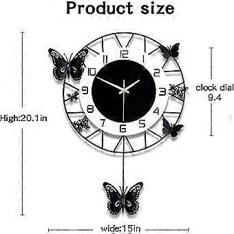 Große Wanduhr 40 Cm – Schwarz, Metall, Mit Arabischen Ziffern, Ohne Tickgeräusche