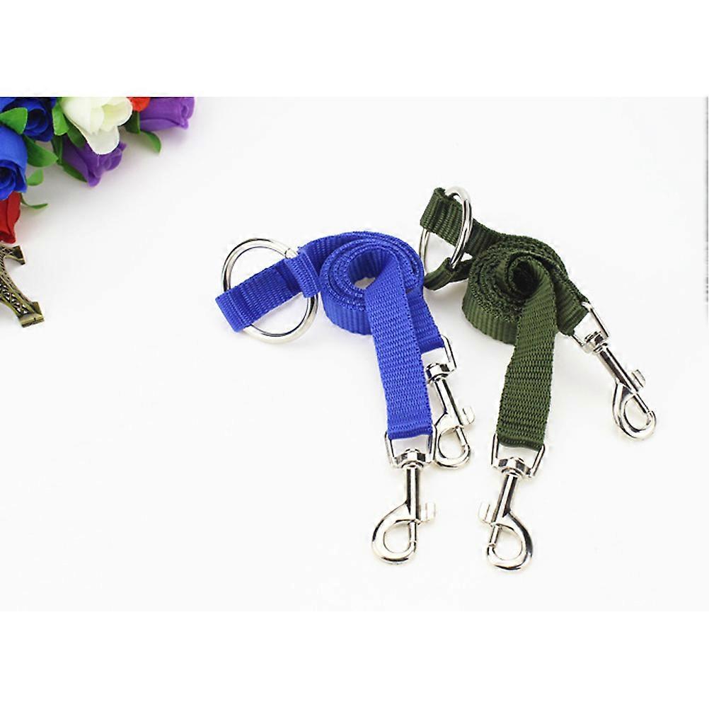 Double Dog Leash Durable Nylon Traction Rope Design Easy Control Clips for Small Pets Army Green
