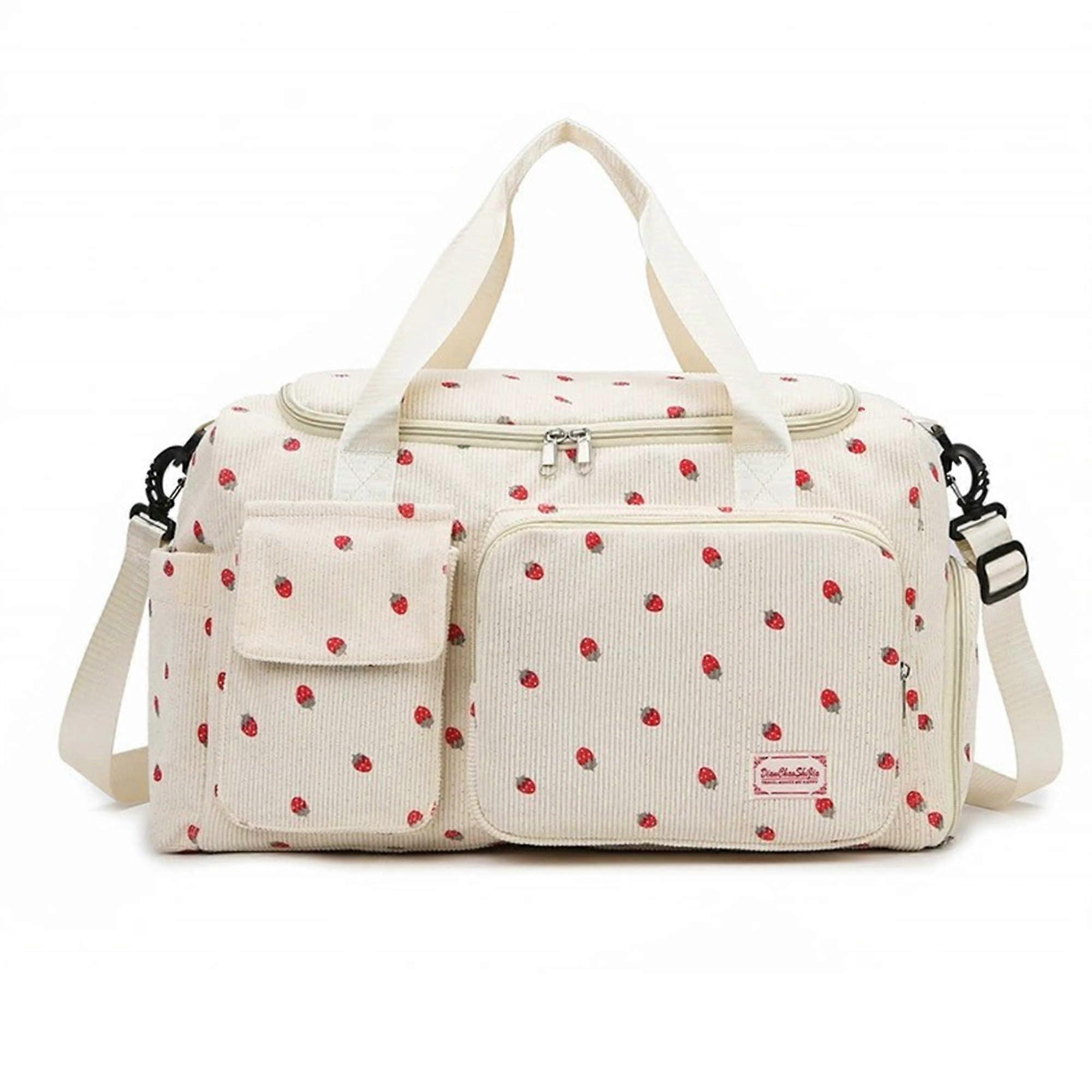 Women's Gym Travel Duffle Bag with Shoe Compartment, CarryOn Weekender Overnight Bag for Fitness, Work, Weekend Trips (Beige) Ref: 5898