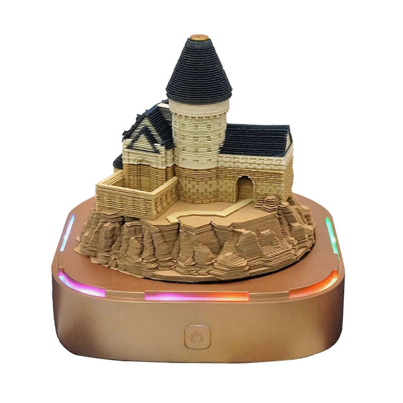 3D Calendar , Memo Pad 3D Castle Weekly Calendar Notepad With Light