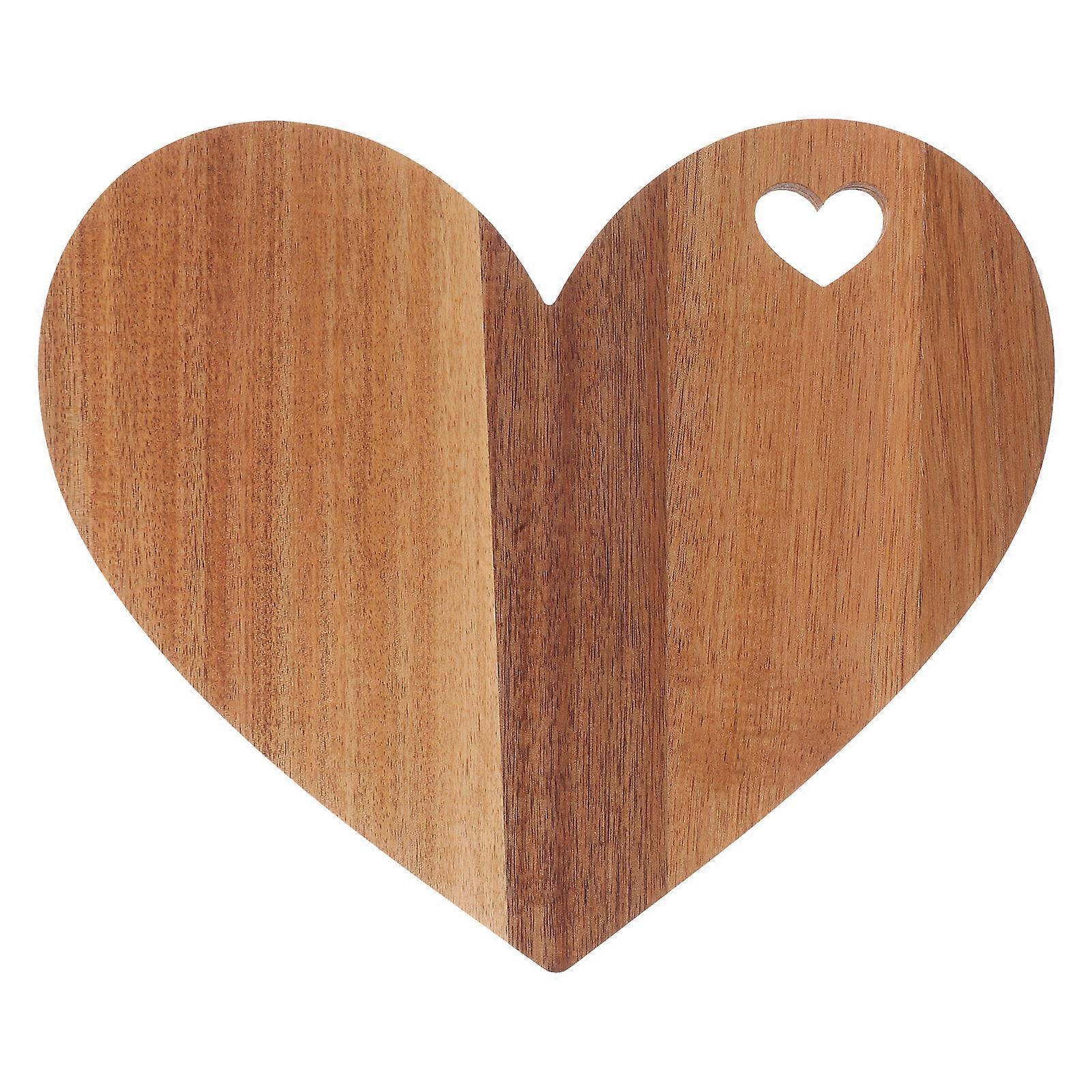 Wooden Heart Cheese Platter, Compact Size for Home and Outdoors