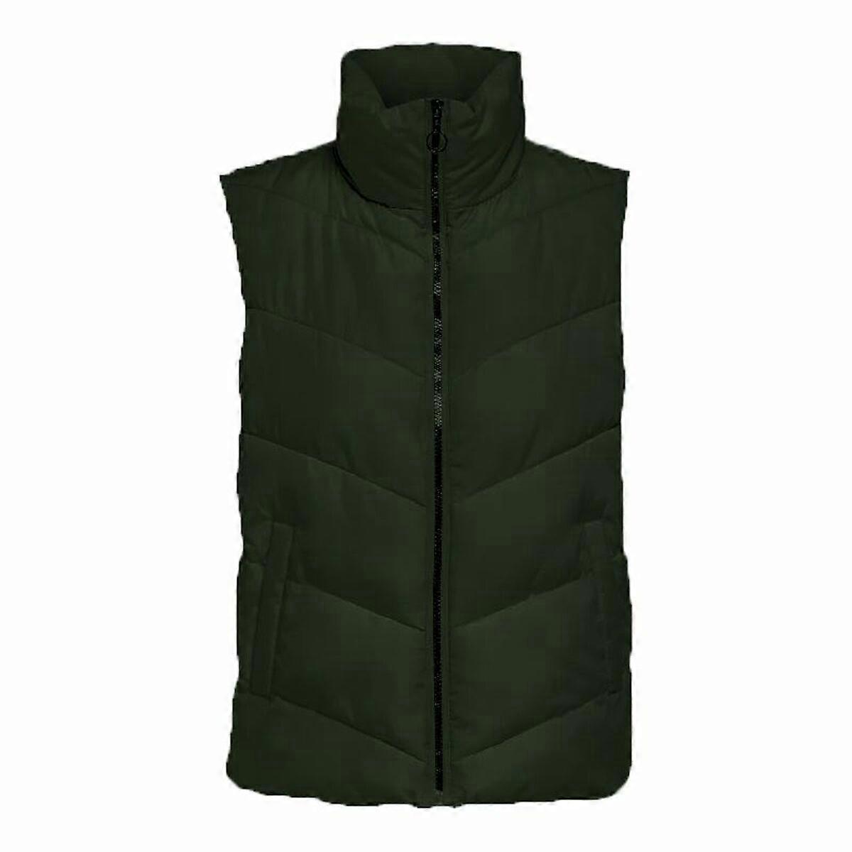 Women's Waistcoat Jack & Jones Jdyfinno Life Short Padd Dark green
