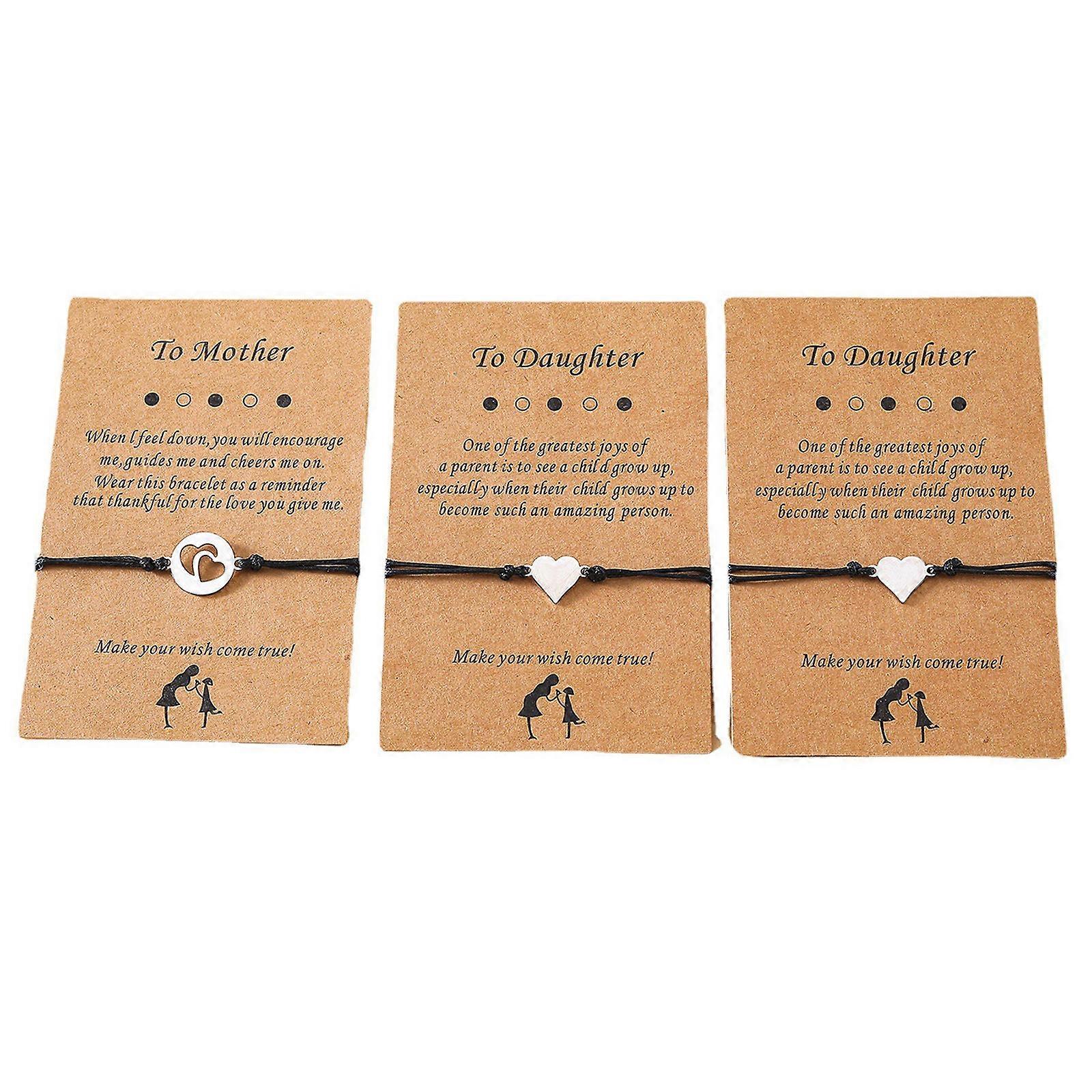 Pieces Mother Daughter for Wish Bracelets Set Hollow Love Heart