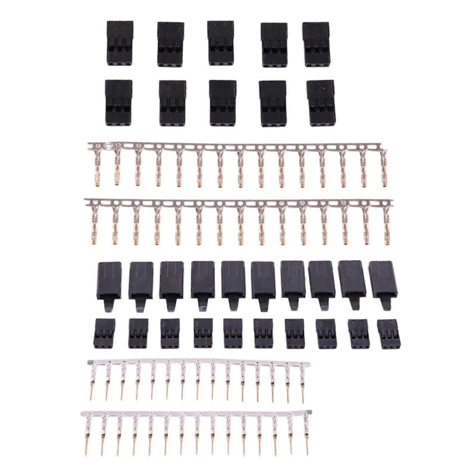 10 Pair Servo Plug Female/Male Extension Connector Receiver Plug Signal Transmission Lock and Pin Set For Futaba JR