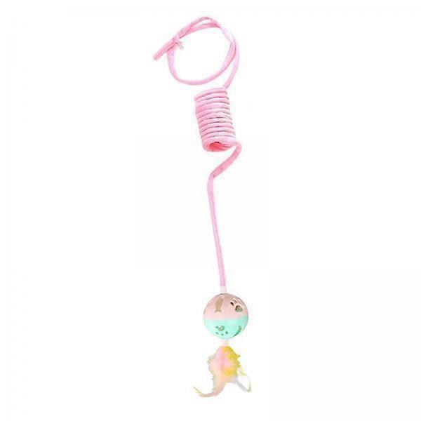 4x Cat Toy, Rope Chase Exercis Elastic Rope Teaser Retractable Fuzzy Balls