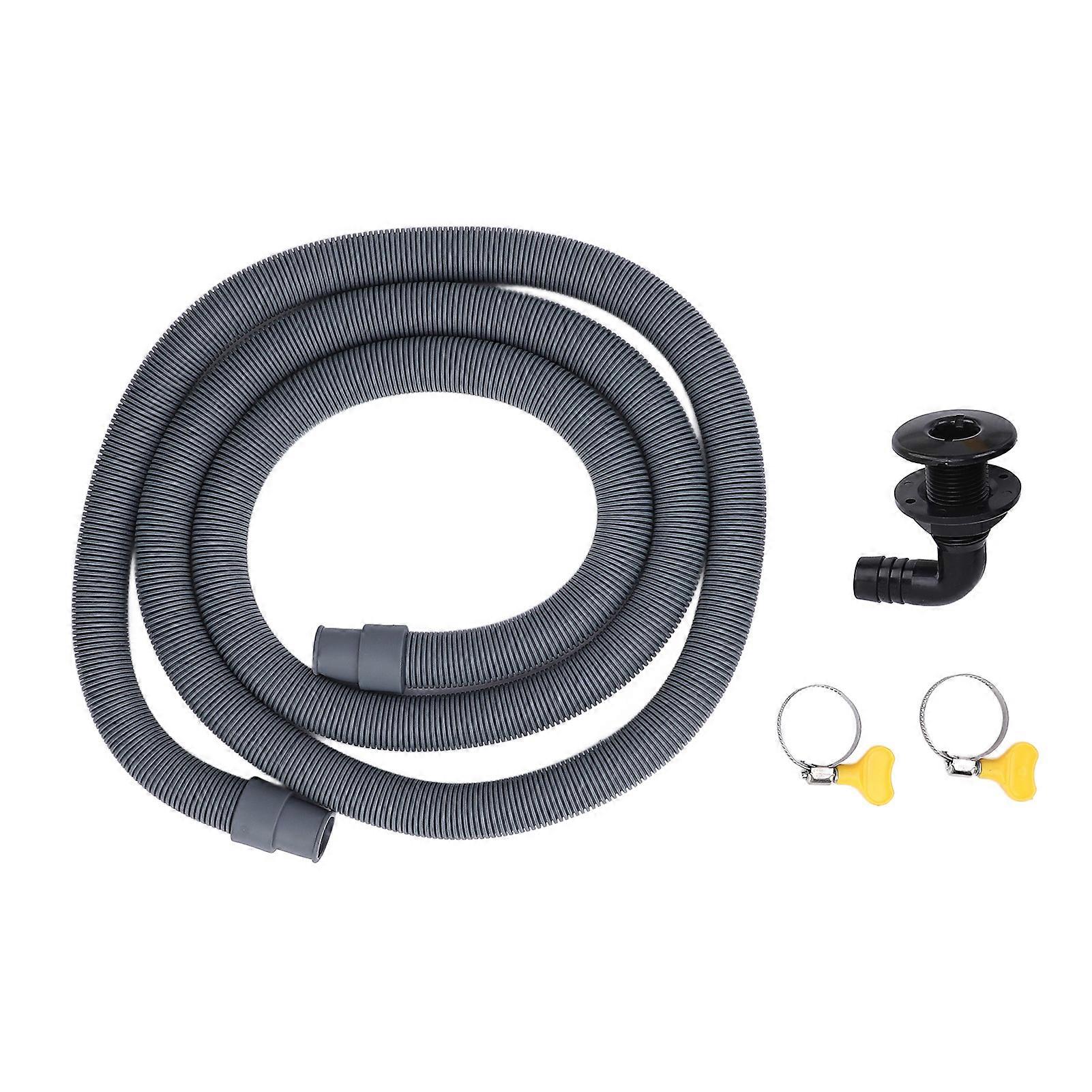 750 GPH Bilge Pump Installation Kit, 0.75" Diameter Hose, High Pressure Resistant, 6.56 ft, with 90 Degree Fitting, Check Valve, Black