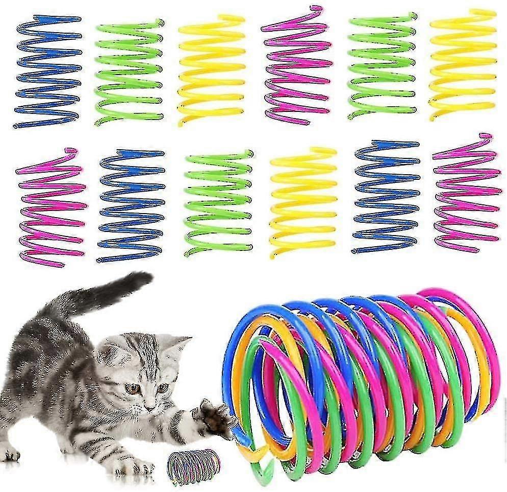 32pcs Katzenfeder, Farbe Spiralfeder für Katzeninteraktion