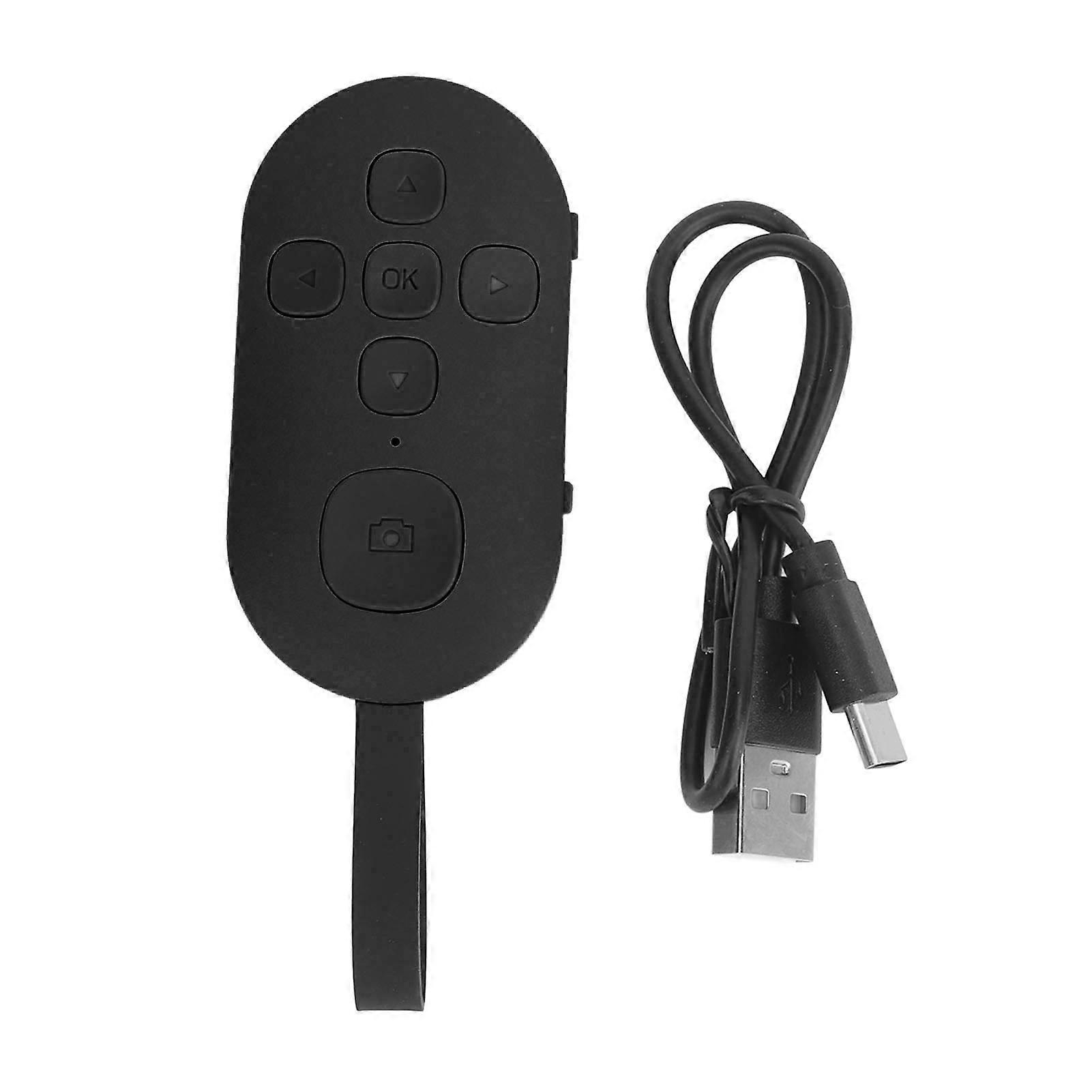 Télécommande Bluetooth pour téléphone, tourne-pages, rechargeable, selfie, mains libres, pour smartphones et tablettes, noir
