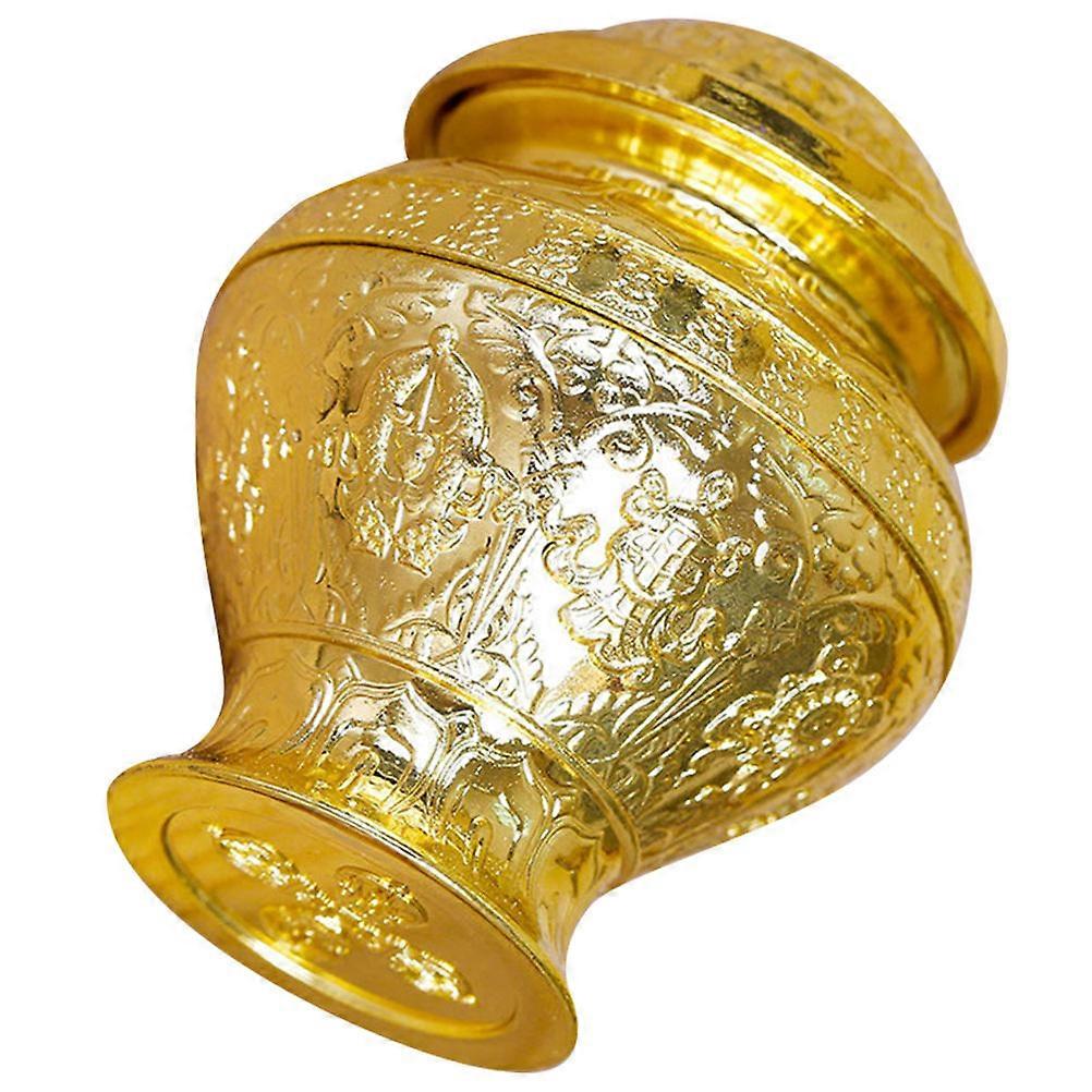 Compact Alloy Gemstone Storage Bottle with Buddha Design – Unique Home Decor Ornament for Spiritual Atmosphere and Religious Display