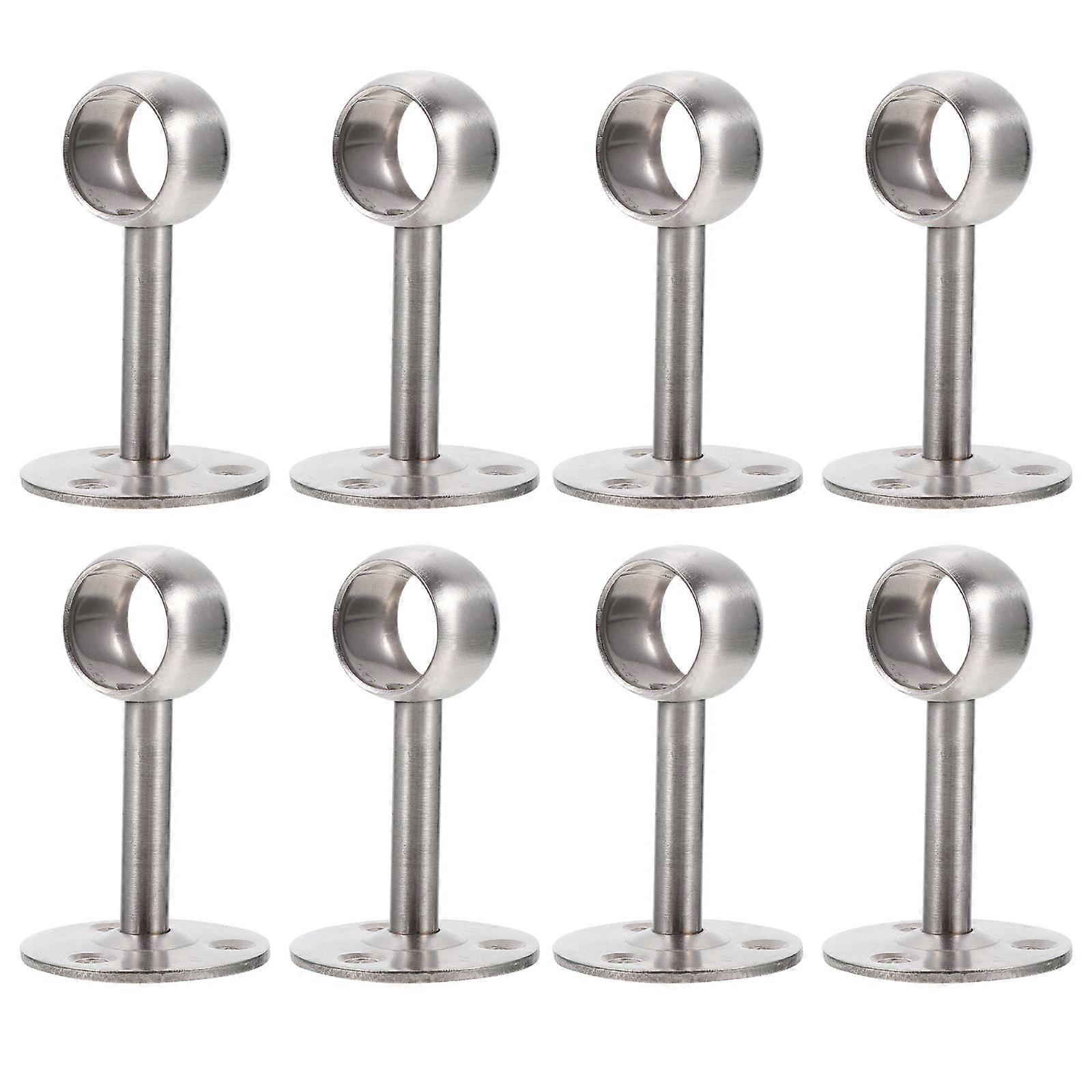 Stainless Steel Ceiling Mount Brackets for Closet Rod Holder 8Pcs Set