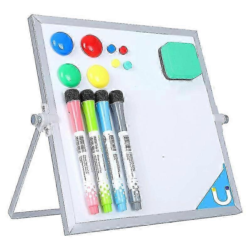 Quadro Branco Magnético de 10x10 Polegadas - Quadro Branco Dupla Face com Marcadores & Ímãs