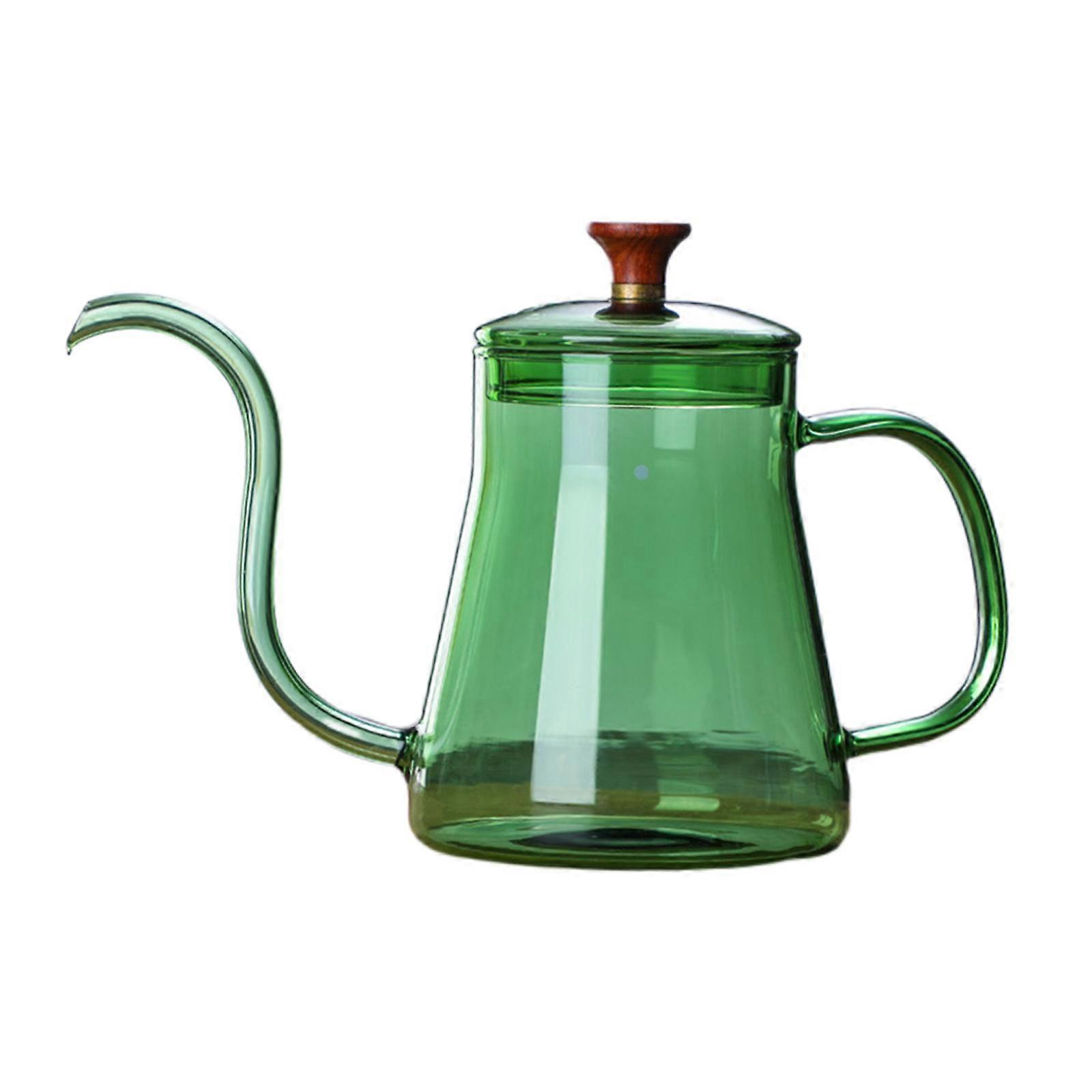 ガラスティーケトルプレミアムグレード、ドリップコーヒー用蓋付き手作りコーヒーと紅茶