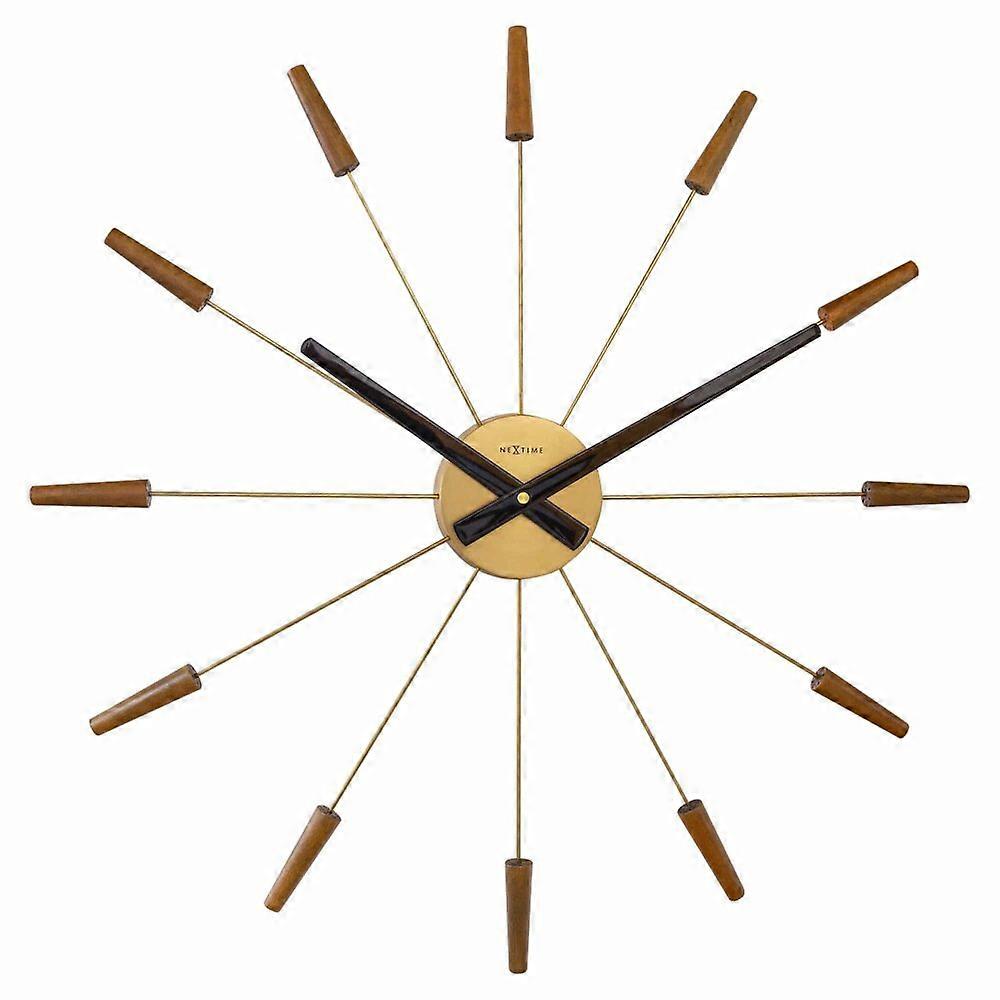 NeXtime - 2610BR - Wall Clock - 58cm - brown - Plug-Inn