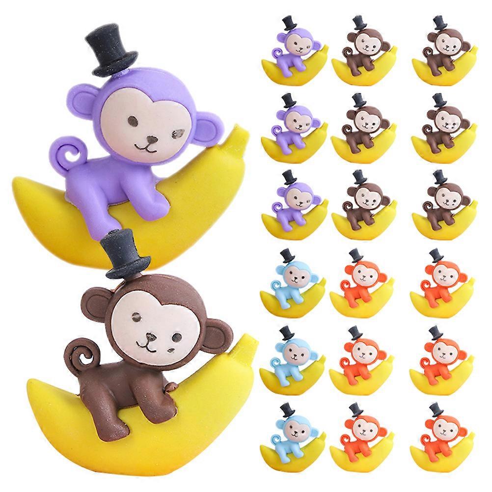 Lovely Monkey Erasers Students Stationery Assorted Color 5.00X4.00X1.50cm TPR present 48Pcs