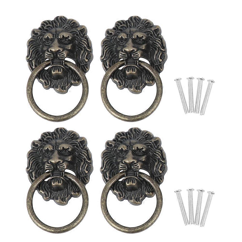 Vanity Drawer Knobs Lion Head Pull Handle Knobs for Elegant Zinc Alloy 2 Sets