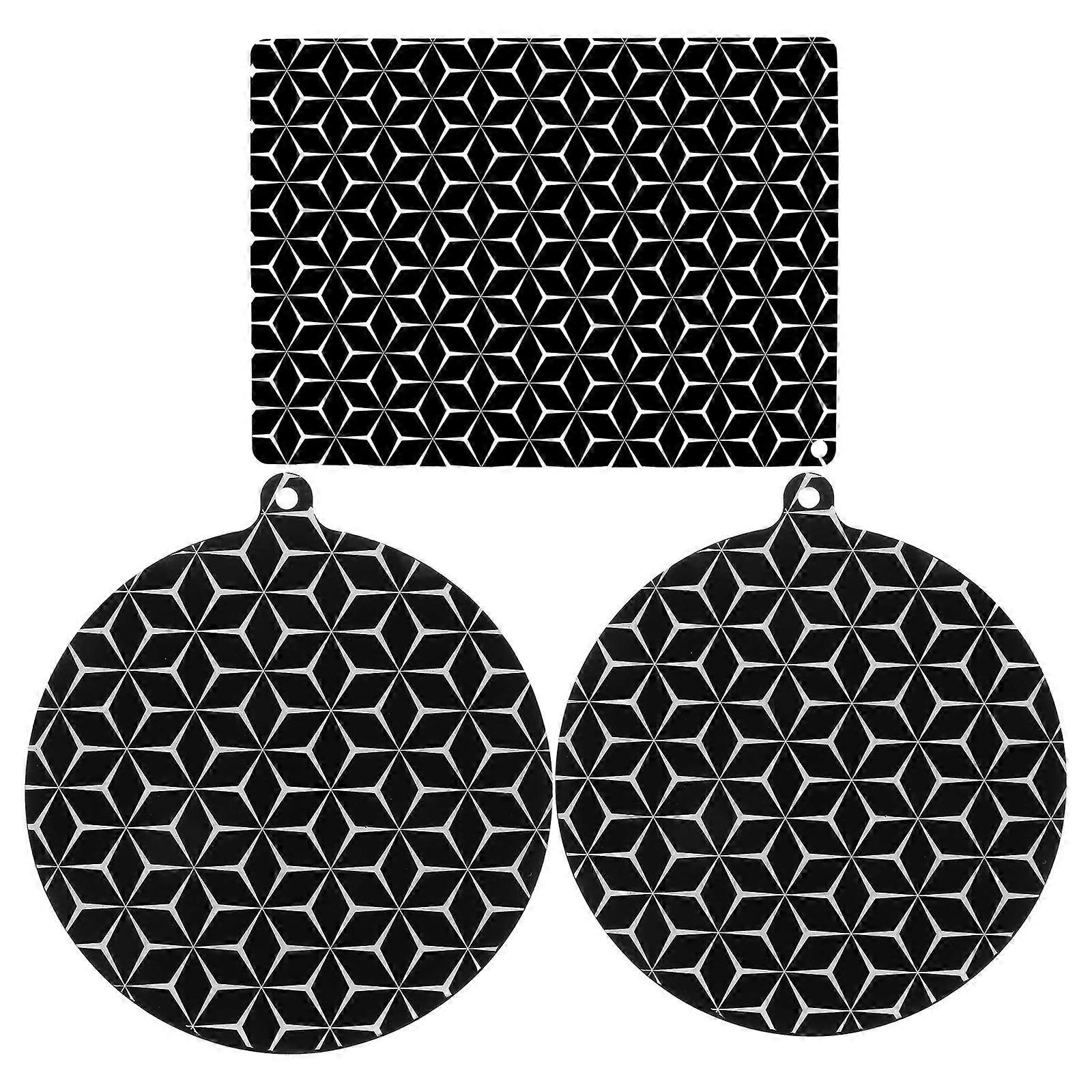 Induction Cooktop Mat Protective Pad Silicone Heat Resistant Kitchenware 3Pcs
