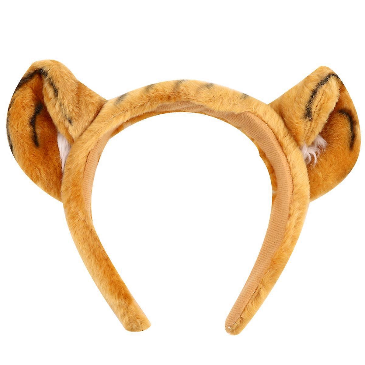 Tiger Ear Headbands Comfortable Plush Animal Theme For Children's Play And Daily Wear 1Pcs