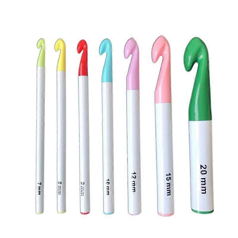 7-Pack Thick Handle Crochet Hooks Colorful Crochet Hook Set