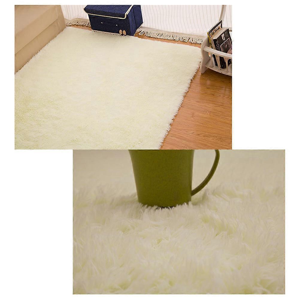 Kids Rugs Rectangular Carpet For Children Playing Room Easy To Clean 120x160cm Creamy White 1Pack