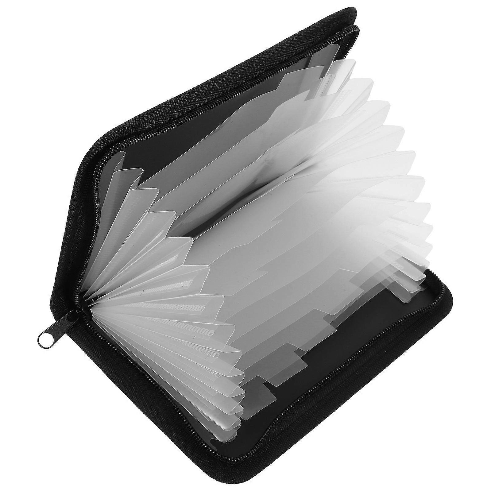 Important Document Holder Mini Accordion File Folder A6 Size 20.80X13.00X2.00CM Black Color 1Set