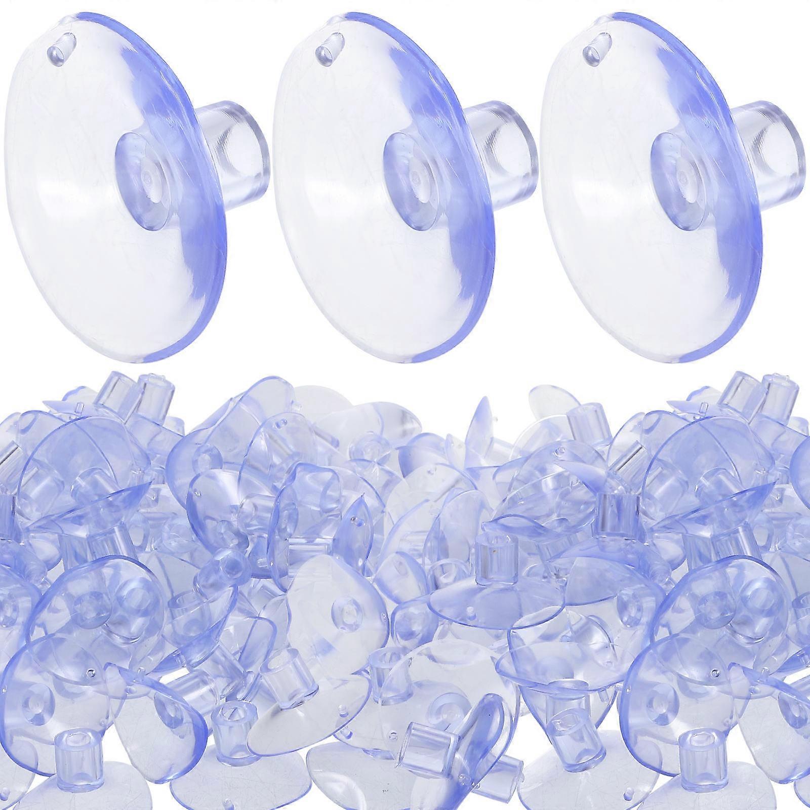 Small Flag Suction Cup Pads 100pcs Transparent Reusable Suction Cups for Smooth Surfaces Firm Grip for Office, Store, and Library Use