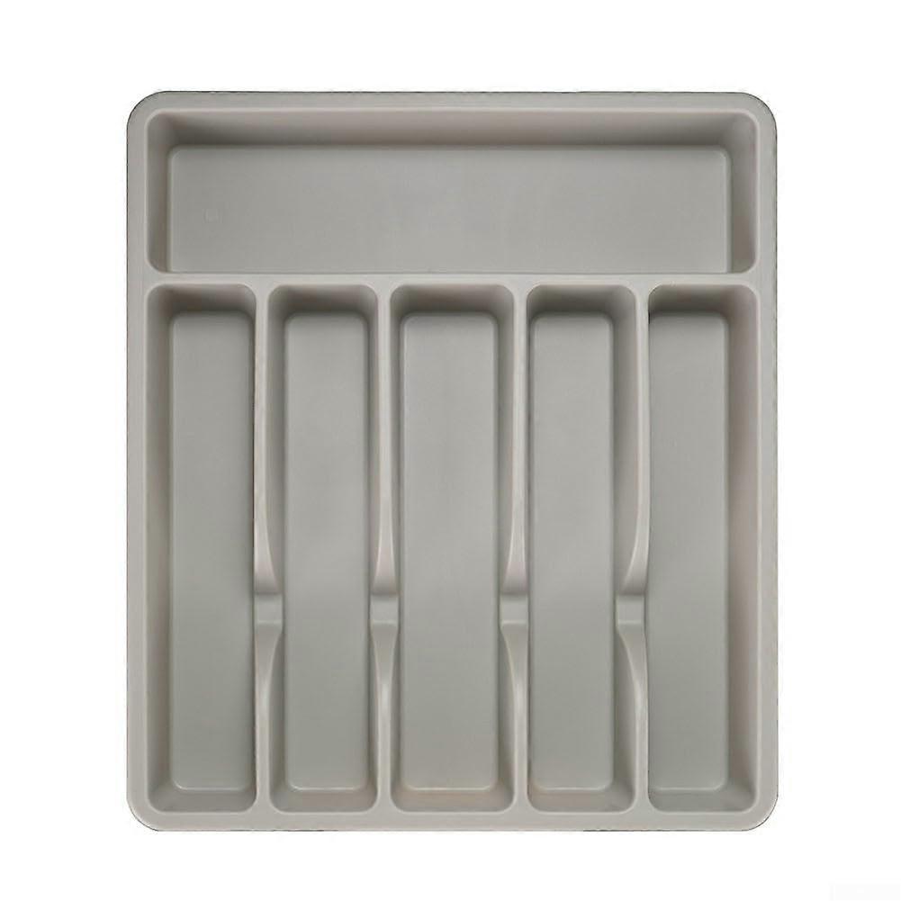 Cutlery divider made of plastic, compact and efficient design with 5 compartments, nonslip underside