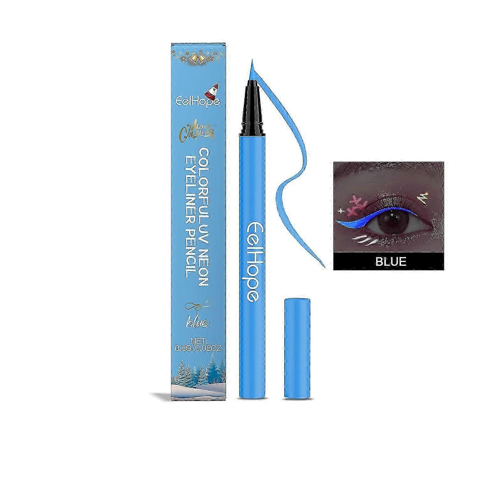 Eelhope Christmas Neon Liquid Eyeliner Moisturizing Smooth Non-Fading Colorful Eyeliner