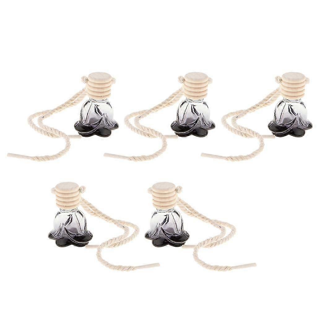 5Pcs 10ml Empty Perfume Bottle Car Hanging Pendant Home Decor Flower