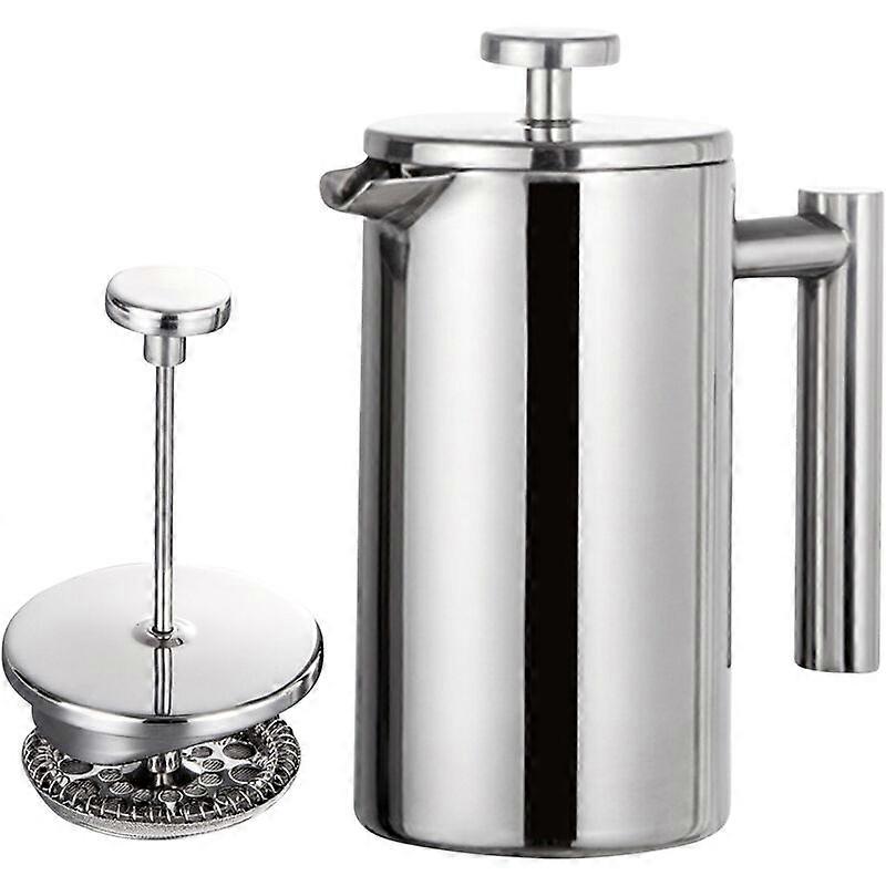 1000ml Stainless Steel Hand Pressure Filter Coffee Maker with Filter Mesh
