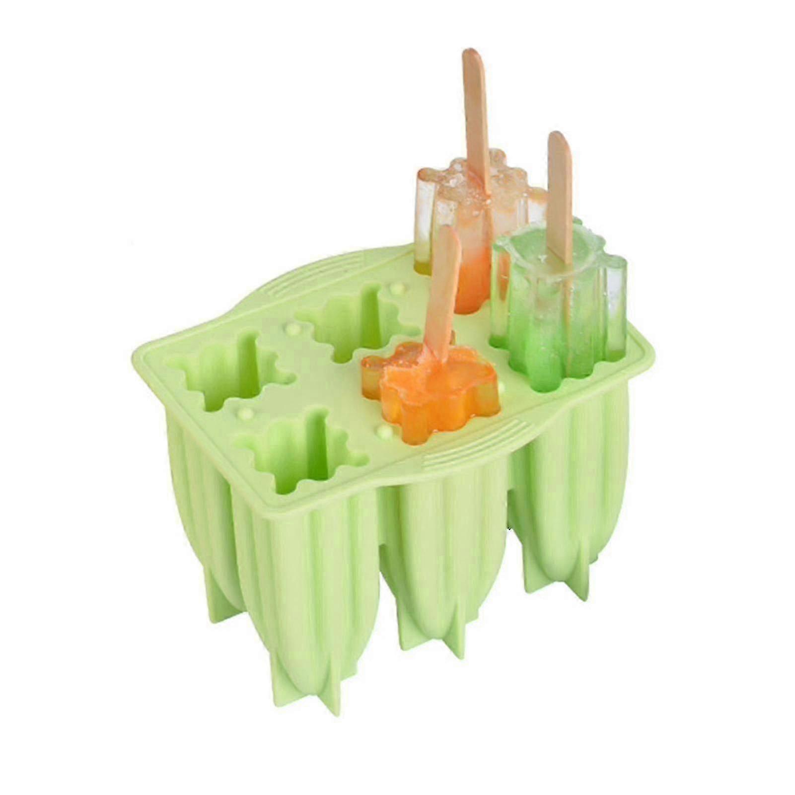 Spiral Ice Popsicle Silicone Mold with Lid - 6 Grids for Summer