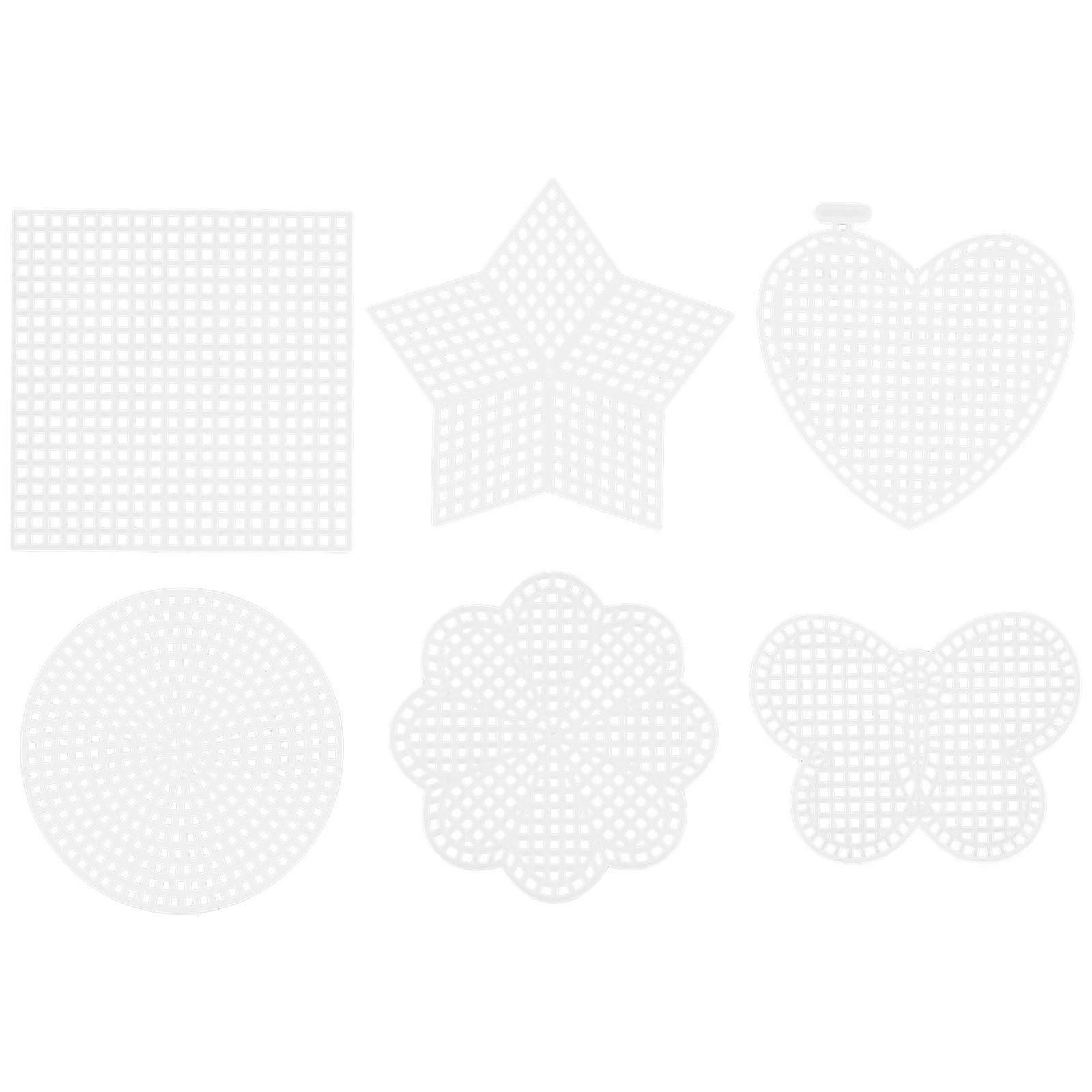 6pcs Mesh Sheets for Crafting Durable Material for Cross Stitch, Crochet & Quilting Projects Creative DIY Handcrafting Supplies in Various Shapes
