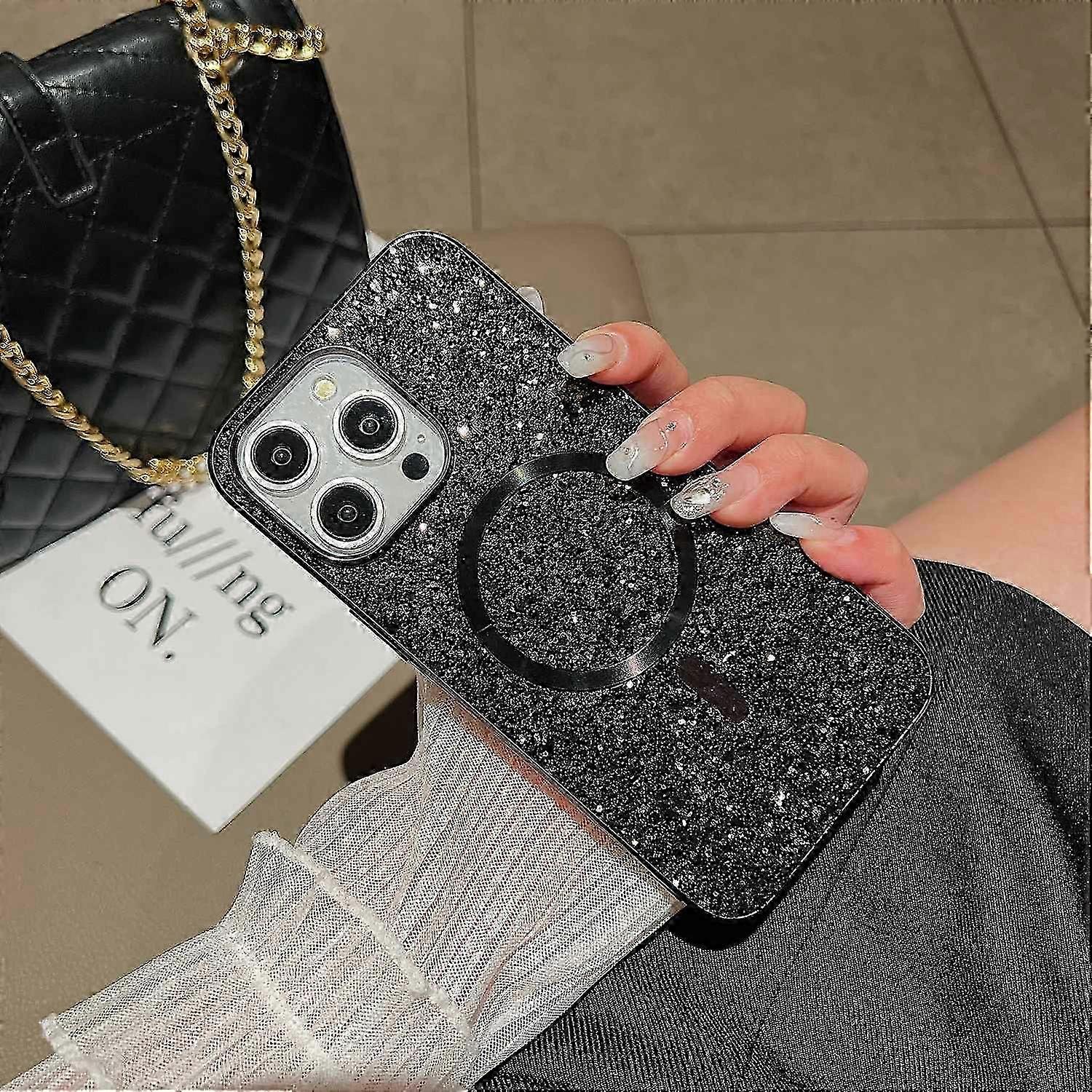 Magnetic Phone Case with Electroplating Glitter TPU Frame for a Certain Brand's Model