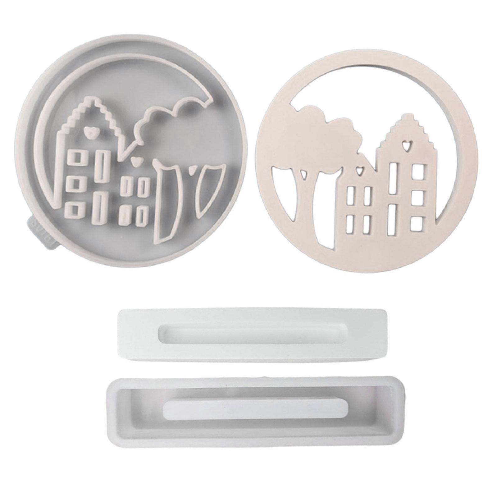 2025 Latest Model House Wreath Shaped Resins Molds with Long Base for Making