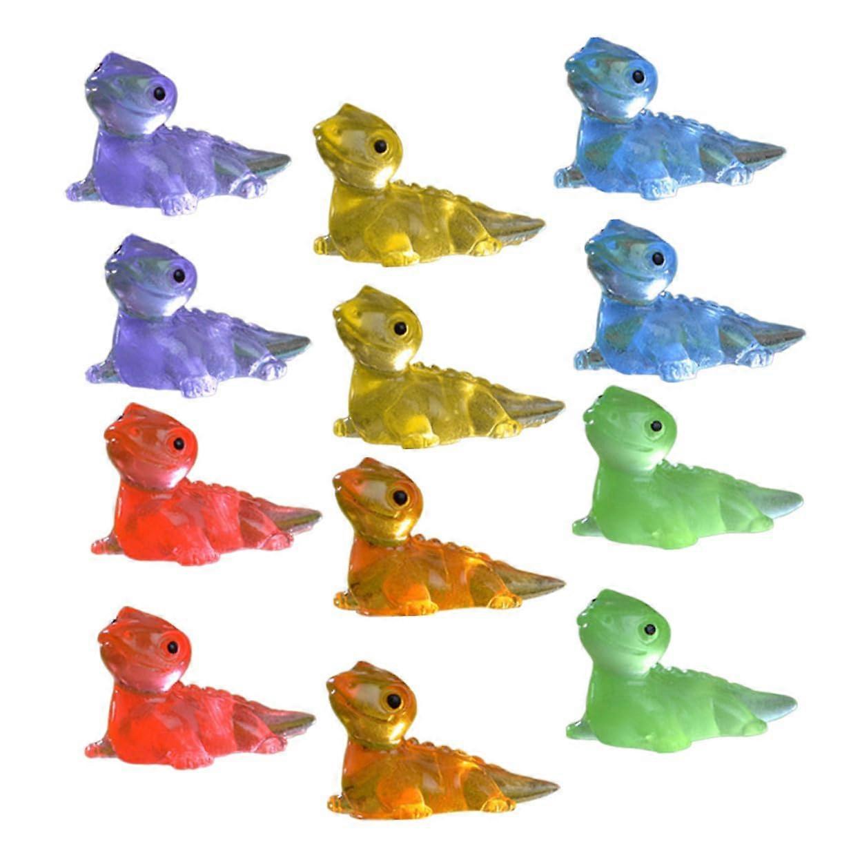 Lizard Figures 30-Piece Resin Mini Lizard Statues For DIY Micro Landscape Small Luminous Reptile Figures