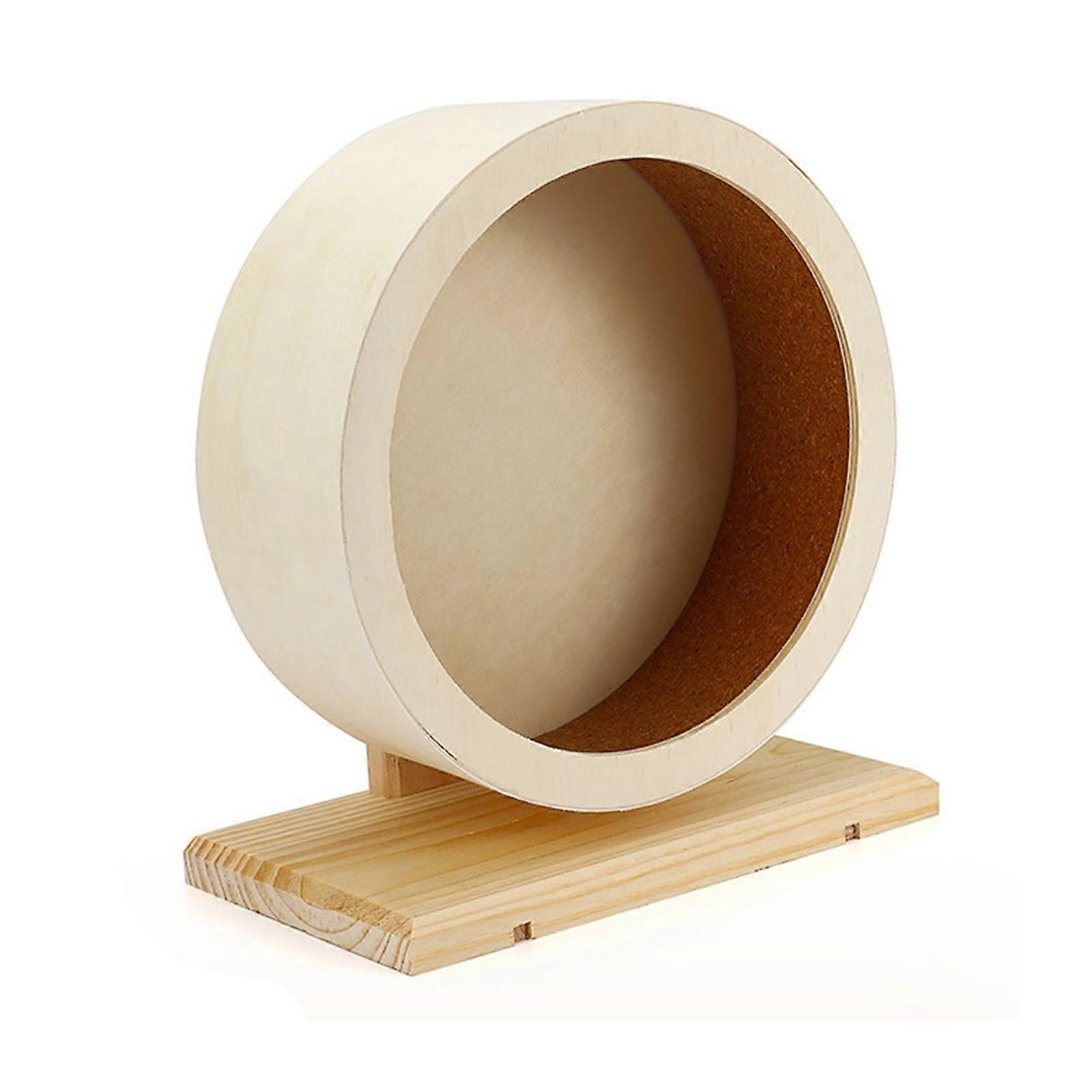 Quiet Hamster Exercise Wheel Wooden Running Roll Toy for Small Pets with Stable Base Fun Entertainment Ref: 3339
