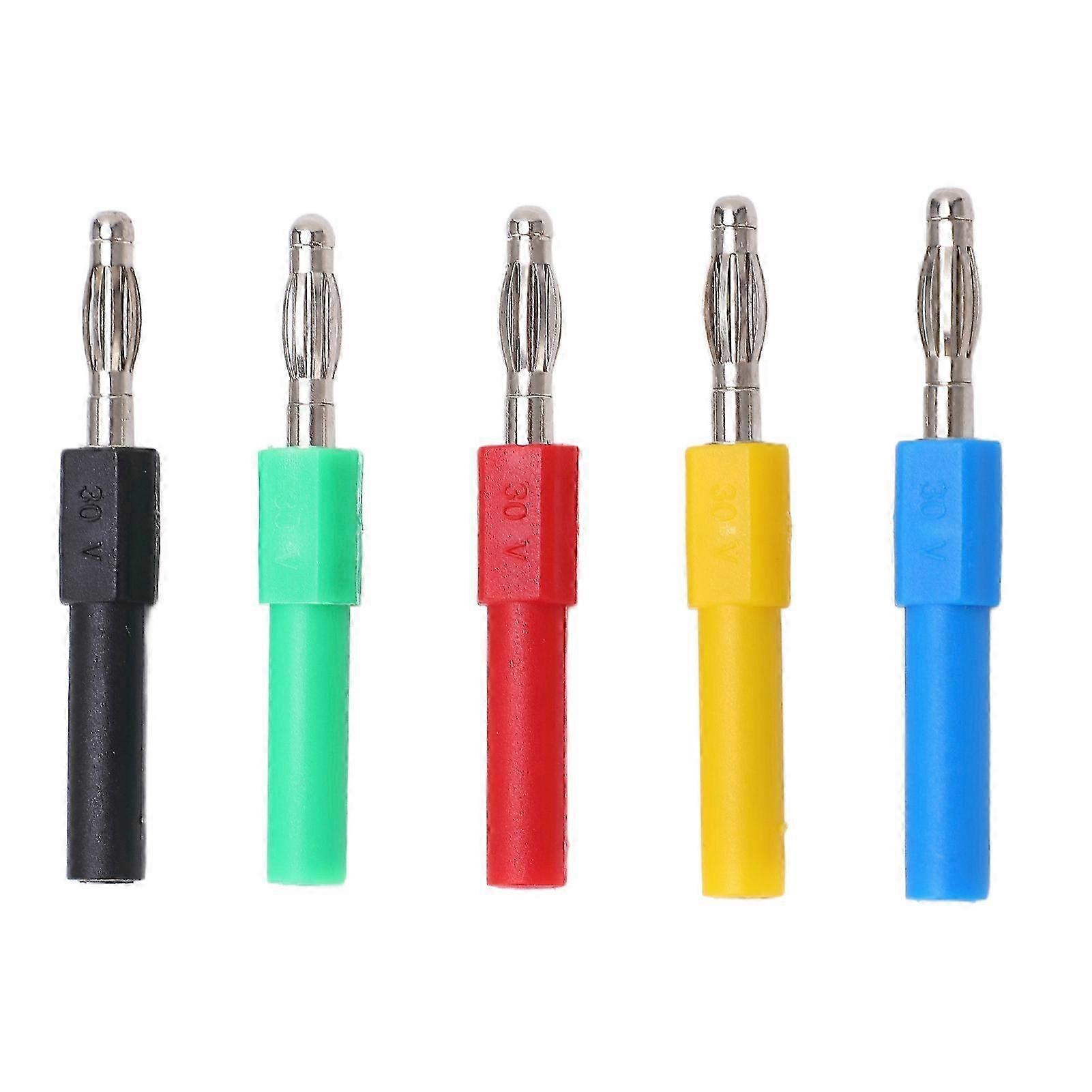 5 ΤΕΜ/Σετ Συμβατό 4mm Αρσενικό σε 2mm Θηλυκό Προσαρμογέας σύνδεσης βύσματος μπανάνας για πολύμετρο