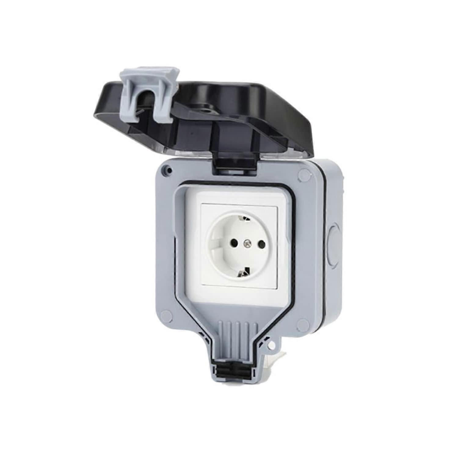 IP66 Waterproof with Switch and Junction Box, Dustproof Socket Wall Electrical Socket