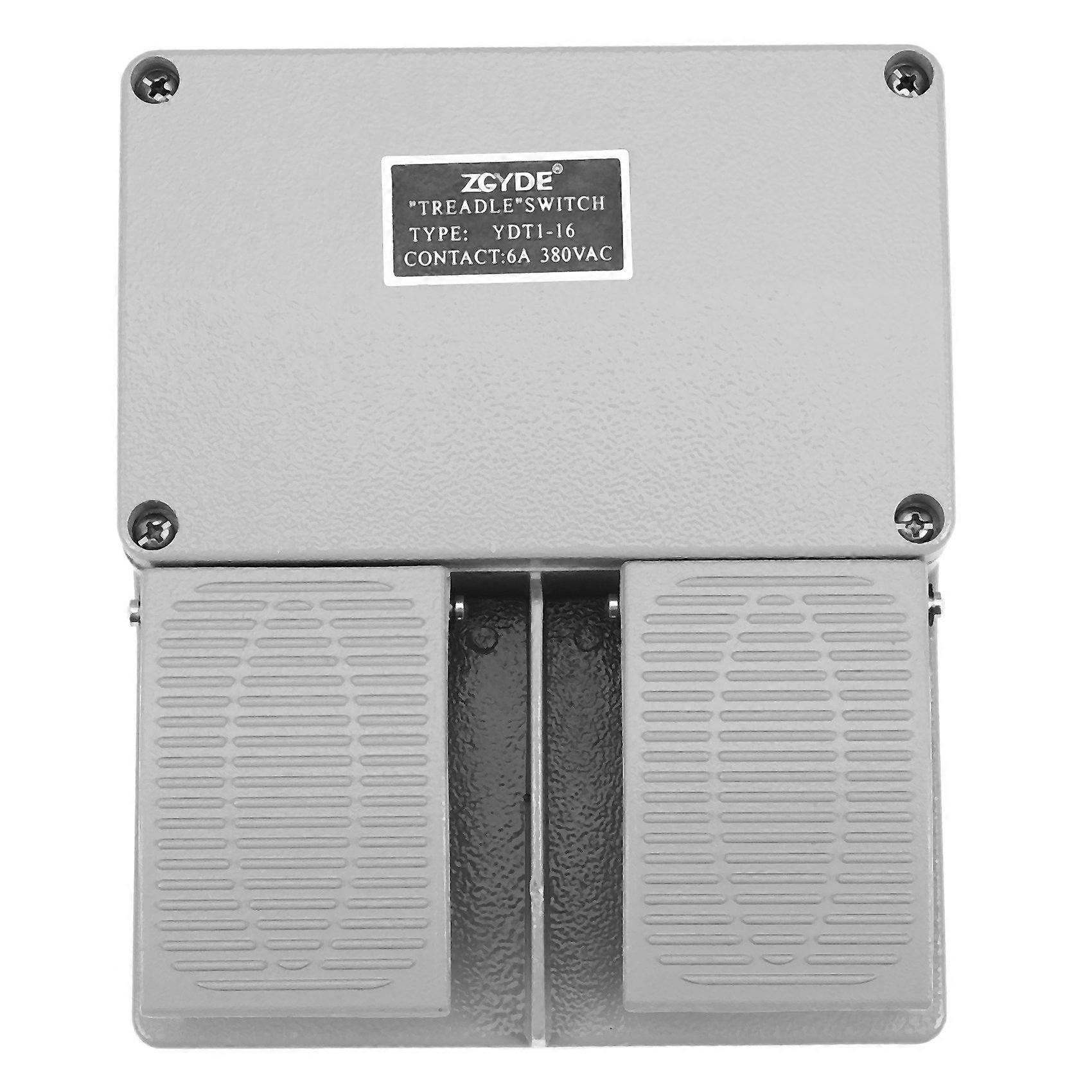 Interruptor de pé YDT1-16 interruptor de pedal duplo cinza de concha de alumínio