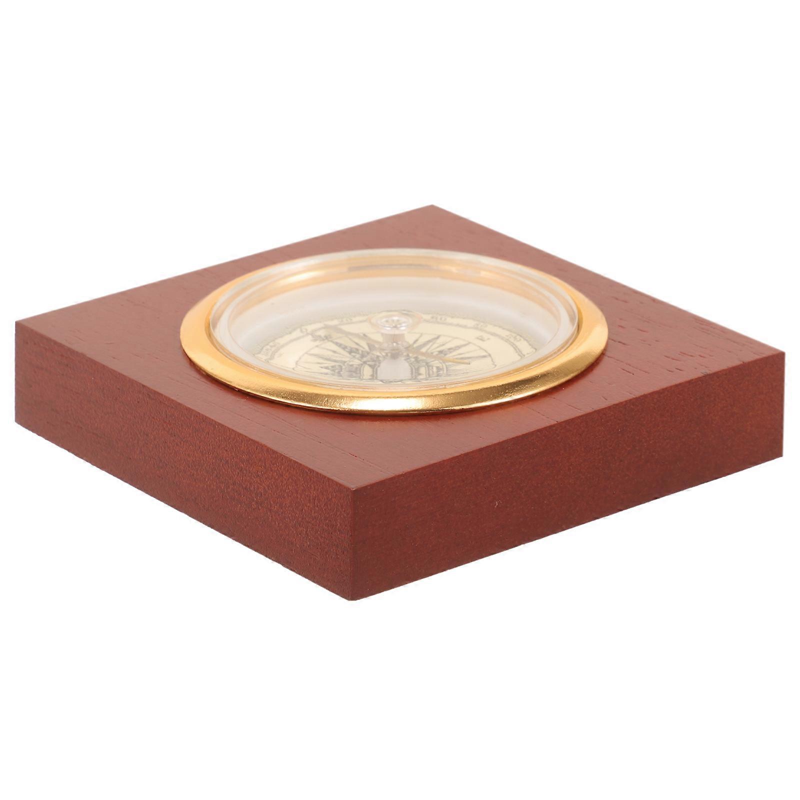 Camping Survival Compass Traditional Markings Ancient Compass Outdoor Activities Square Brown 1Pack
