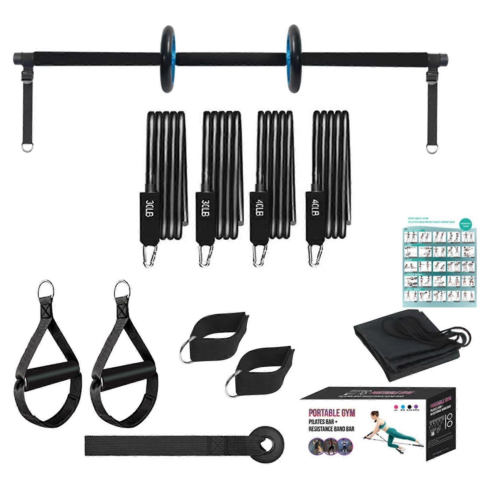 Pilates Bar Set with Resistance Bands, Women's Fitness Equipment YH206